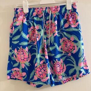 Pink and blue sea turtle bathing suit